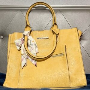 Steve Madden Bparker Mustard Tote Crossbody Handbag Satchel